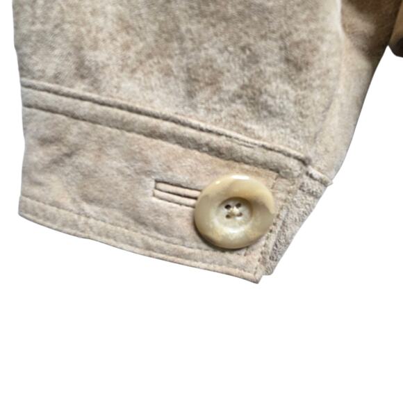 Mossimo Womens Tan Suede Genuine Leather Button Jacket SZ XL Y2K Western Rodeo - Picture 8 of 12